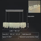 Modern Luxury Irregular Round / oval Crystal Chandelier Set for Bedroom / living Room / dining Room