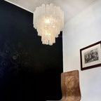 Murano Glass Chandelier – 48 Tubes – Alabaster White