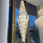 Extra Large Spiral Crystal Chandelier with Gold Finish – Luxury Quality Materials
