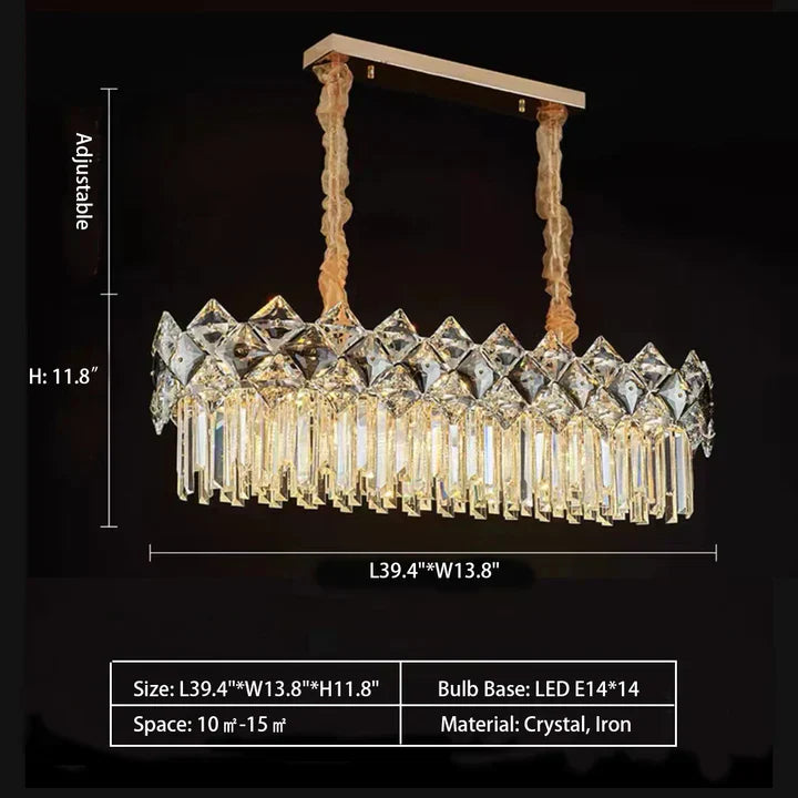 Modern Luxury Tiered Transparent K9 Crystal Chandelier with Round or Oval Shape for Living, Dining, Bedroom