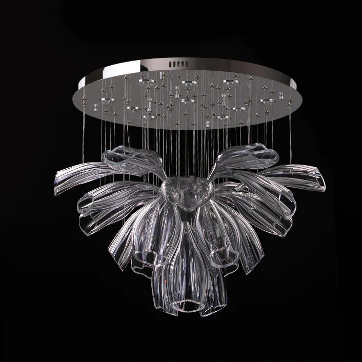 Light Luxury Glass Petal-Shaped Chandelier with Superior Finish