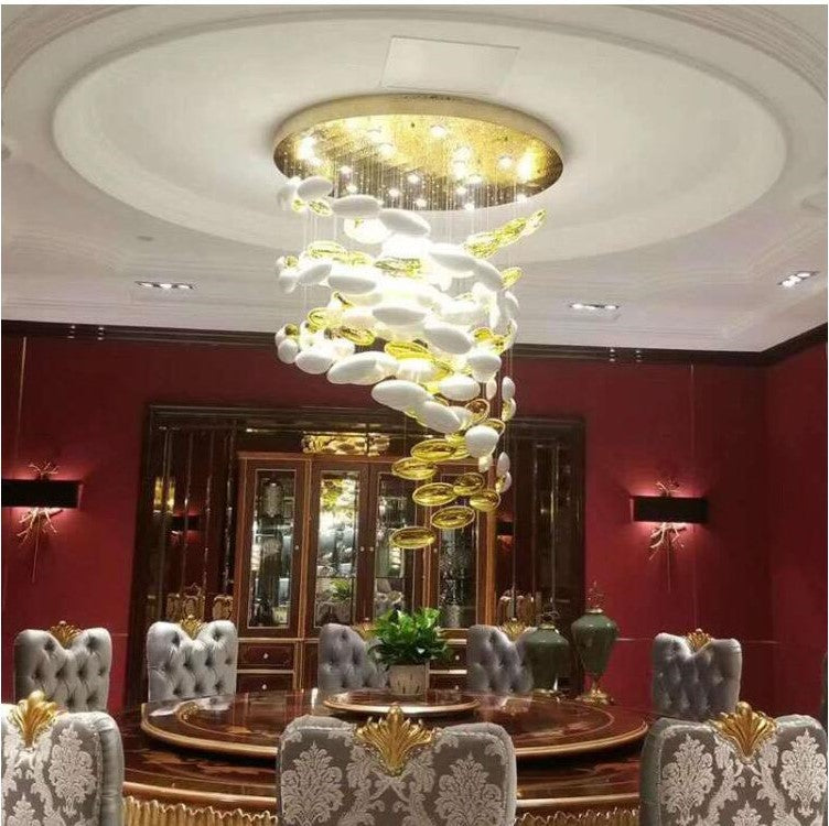 Modern Artistic Unique Golden Dragon Egg Pendant Ceiling Light for Staircase / Sales Center / Hotel