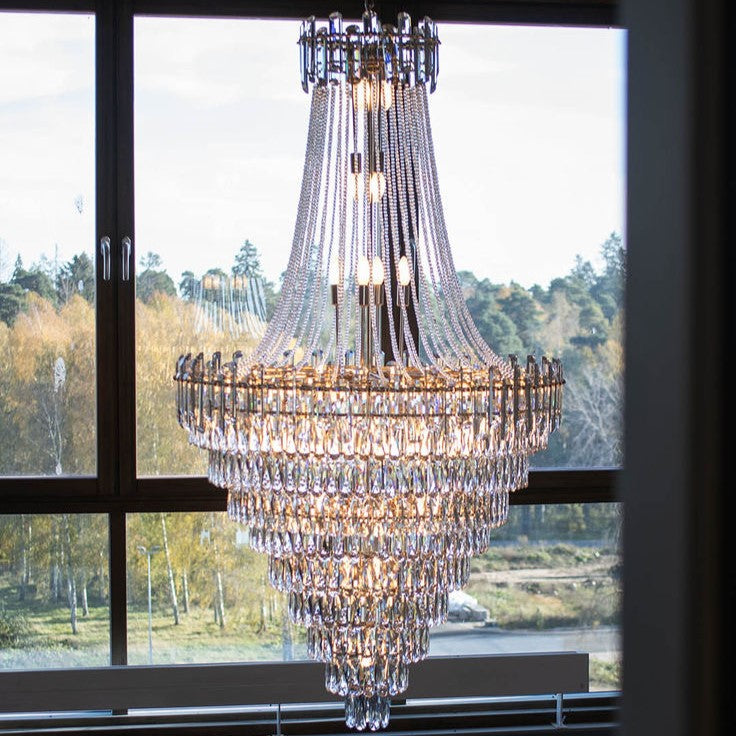 Luxury Modern Multi-Tiered Crystal Chandelier for Staircase / foyer