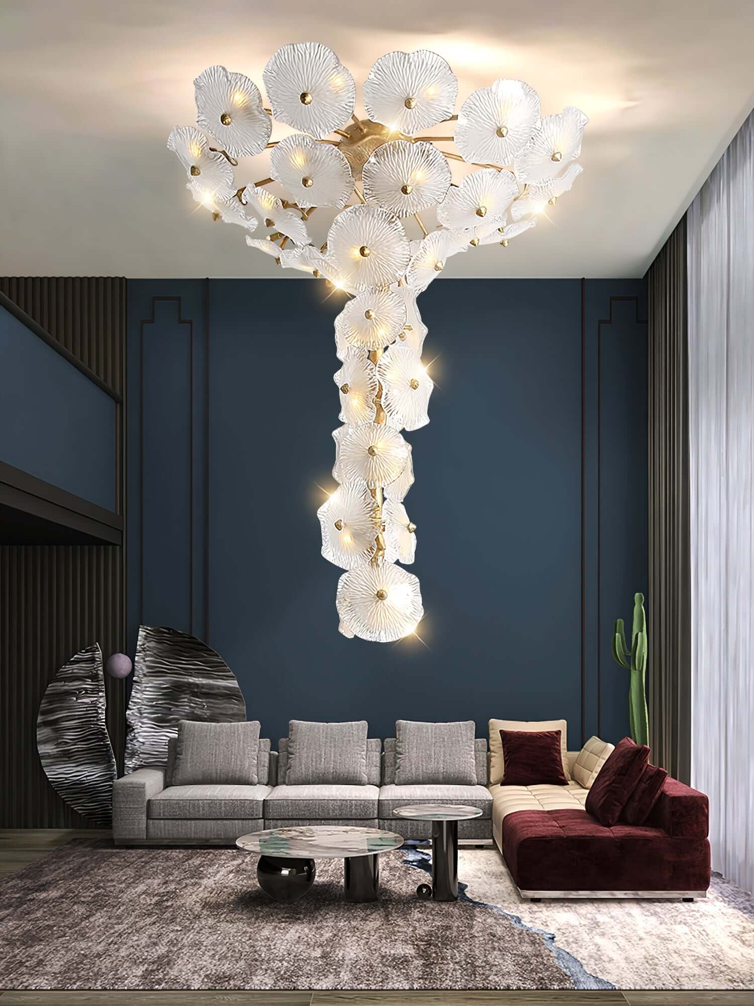 Nenufar Water Lily Branch Chandelier 23.6-Inch31.5"