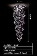 New Trend Spiral Crystal Chandelier for Staircase