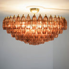 Prismatico Amethyst Glass Ceiling Lamp 35"