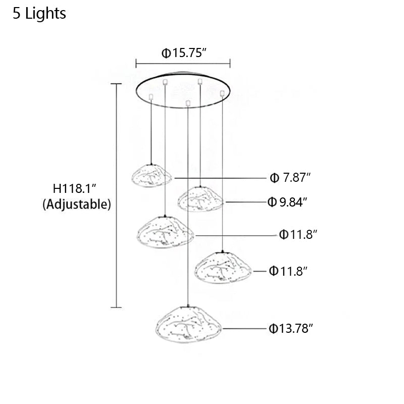Extra Large Nordic Minimalist Glass Cloud Decorative Chandelier for Stairs / living Room / high-Ceiling Room