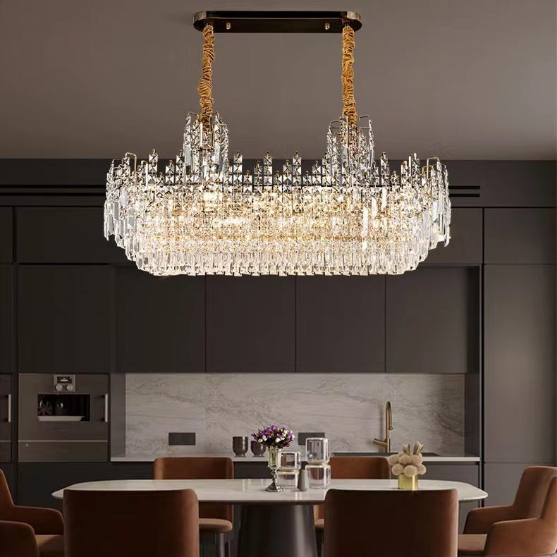 Luxury Hotel Hallway Ceiling Lighting Large Round Crystal Chandelier for Foyer Living Room Staircase