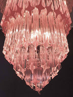 Murano Glass Chandelier – 112 Prisms – Pink