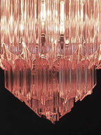 Murano Glass Chandelier – 112 Prisms – Pink