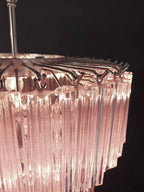 Murano Glass Chandelier – 112 Prisms – Pink