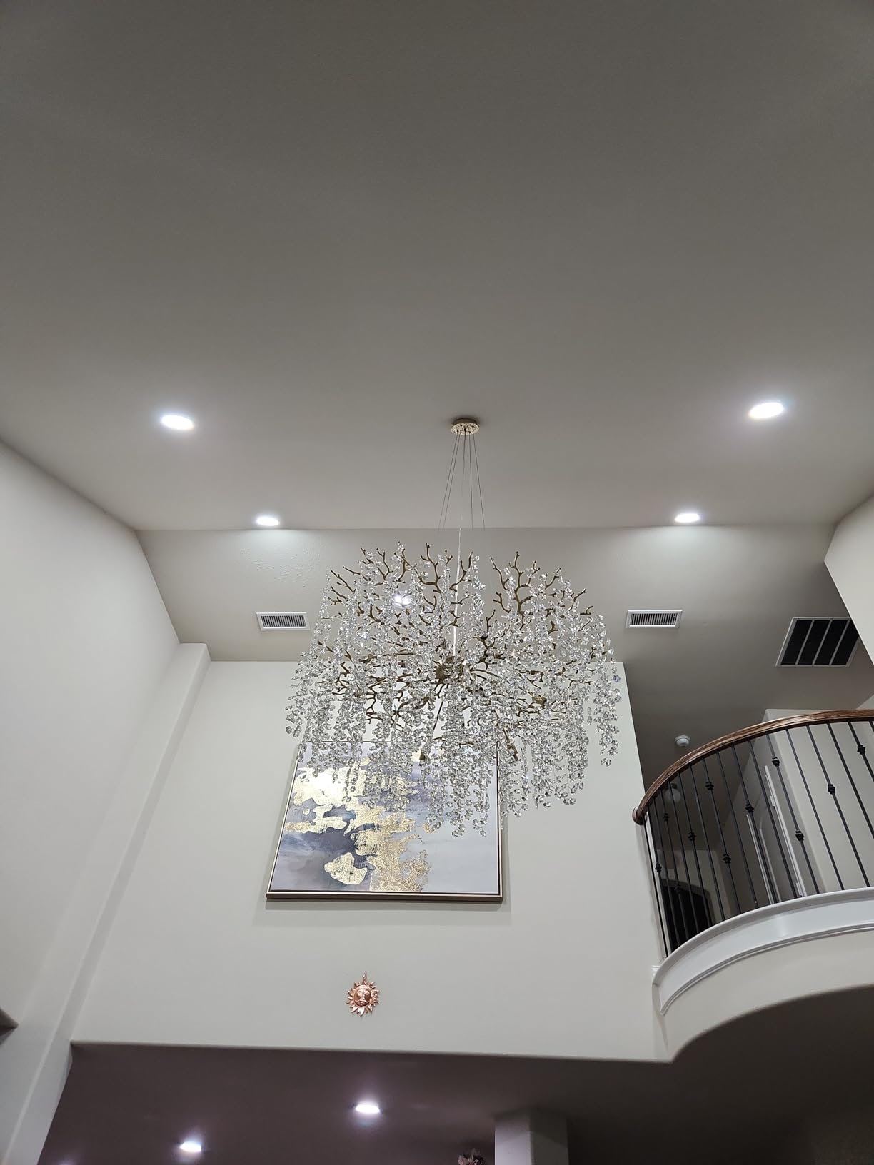 Modern Round / rectangular Floral Branch Crystal Chandelier for Low-Ceiling