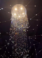 Northern European Style K9 Crystal Floating Butterfly Chandelier for High-Ceiling