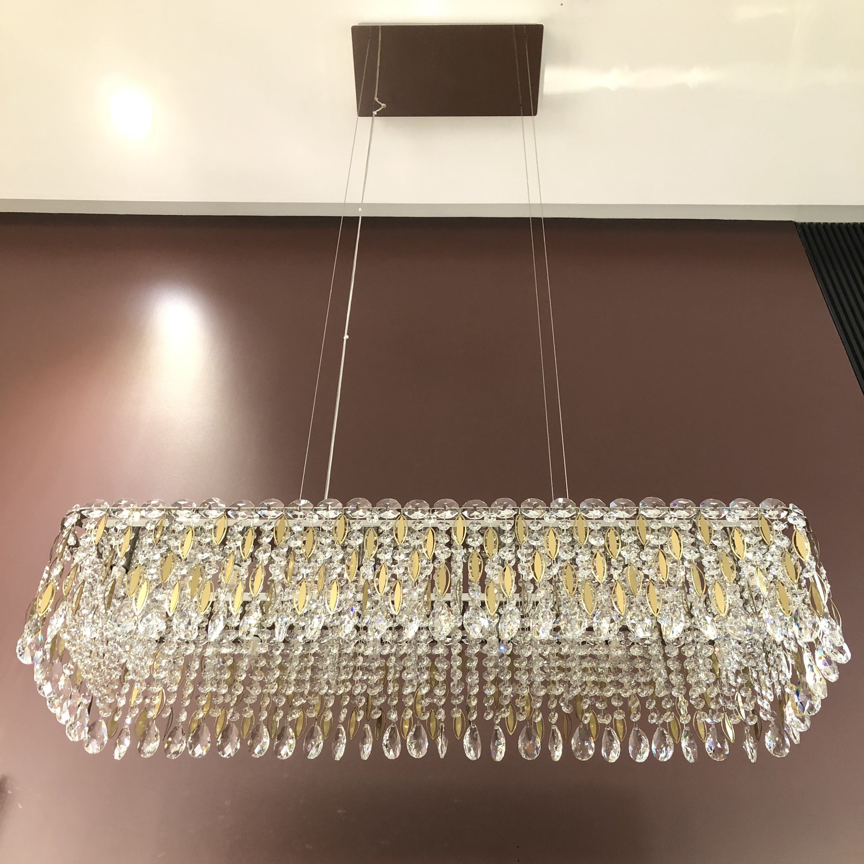 Light Luxury Crystal Beads Drum Collection Flush Mounted / rectangle / round Chandelier