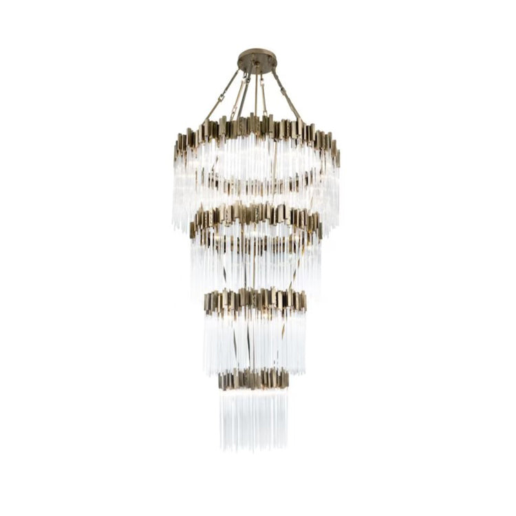 Large Elegant Multi-Layers Glam Glass Chandelier for High-Ceiling Staircase / entryway / living / meeting Room