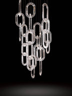 Modern Luxury Crystal Chain Cluster Chandelier for High Ceiling / dining Room