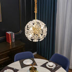 Round Crystal Chandelier Ball Ceiling Lighting for Staircase or Dining Room
