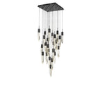Modern Light Luxury Round / rectangle Ceiling Pendant Light in Black Finish for Kitchen Island / Staircase /