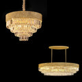 New Modern Gold Round / oval Light Luxury Ceiling Crystal Chandelier Set for Living Room / dining Room