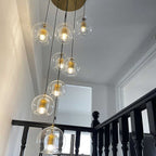 Scandinavian Modern Minimalist Extra-Long Chandelier for Staircase / loft / high-Ceiling Space