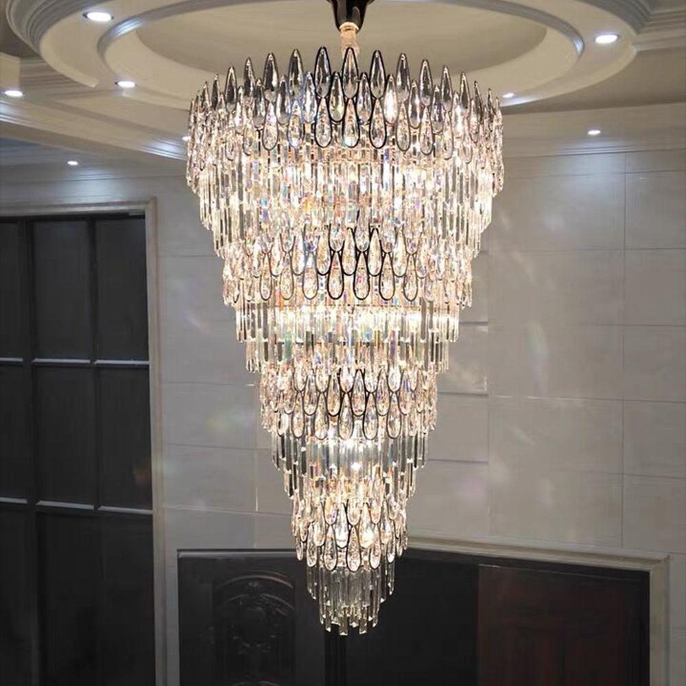 Oversized Multi-Layers Luxury Creative Art Crystal Chandelier for Foyer / staircase / hallway
