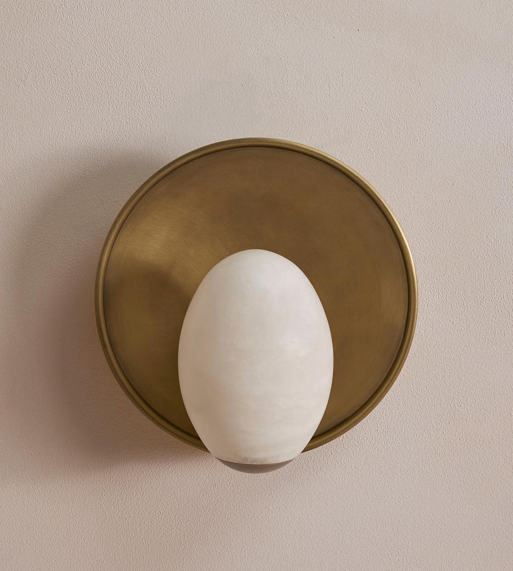Alabaster Globe Brass Wall Sconce - Erhaus product image 1