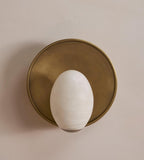 Alabaster Globe Brass Wall Sconce - Erhaus product image 1