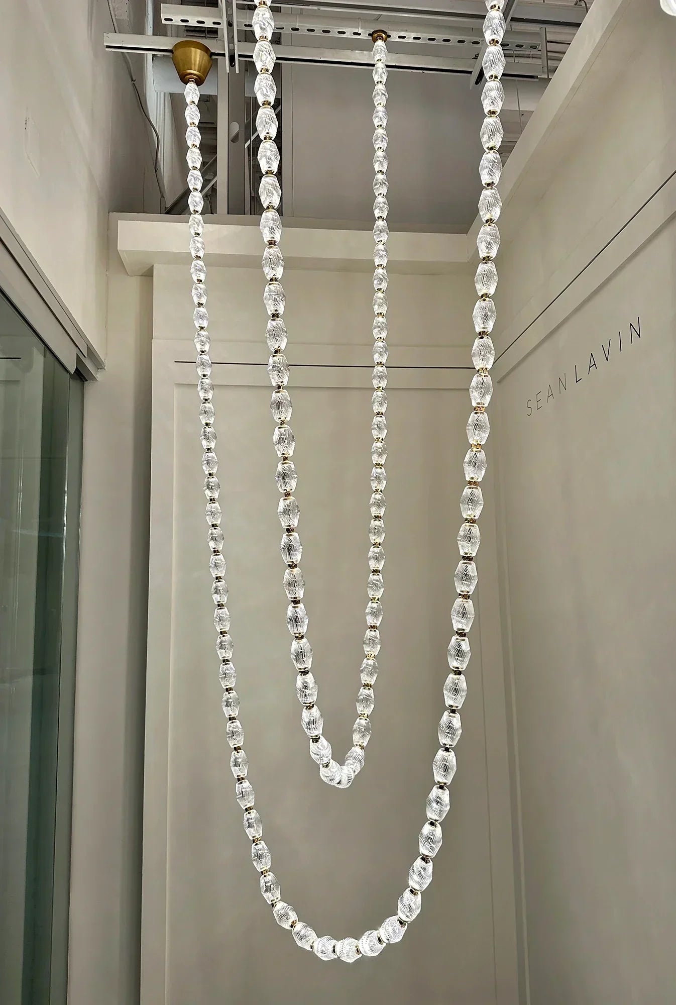 Creative Glass Pearl Necklace Pendnat Chandelier for Living / dining Room / staircase