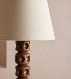 Oak Table Lamp with Antiqued Brass Finish - Erhaus product image 5