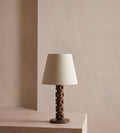 Oak Table Lamp with Antiqued Brass Finish - Erhaus product image 1