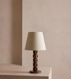 Oak Table Lamp with Antiqued Brass Finish - Erhaus product image 1