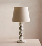 Marble Table Lamp with Linen Shade - Erhaus product image 2