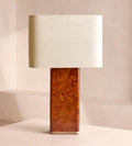 Mappa Burl Rectangle Table Lamp with Linen Shade - Erhaus product image 1
