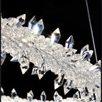 Modern 3-Ring Round K9 Crystal Chandelier with Steel Wire Finish for Living Room Bedroom
