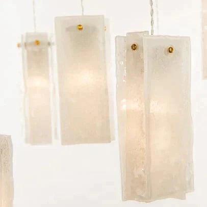 Art Design 1 / 25 / 60 / 84-Light Colorful Rectangle Cluster Glass Tile Pendant / chandelier