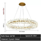 Round Wheel Frozen Ice Crystal Chandelier Light with K9 Crystals for Living Room Dining Hall
