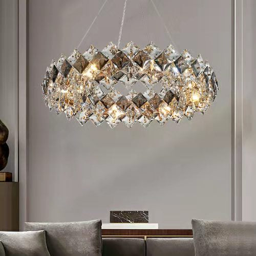 Prismatic Crystal Chandelier for Living Room Dining Room Ceiling Light