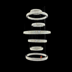 New Modern Light Luxury Oversized Multi-Tiered Rings Crystal Chandelier for Staircase / duplex / high-Ceiling