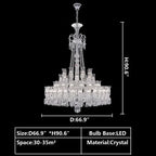 Multi Layer Chrome Crystal Chandelier in French Style with Romantic Branch Flowers for Grand Hallway and