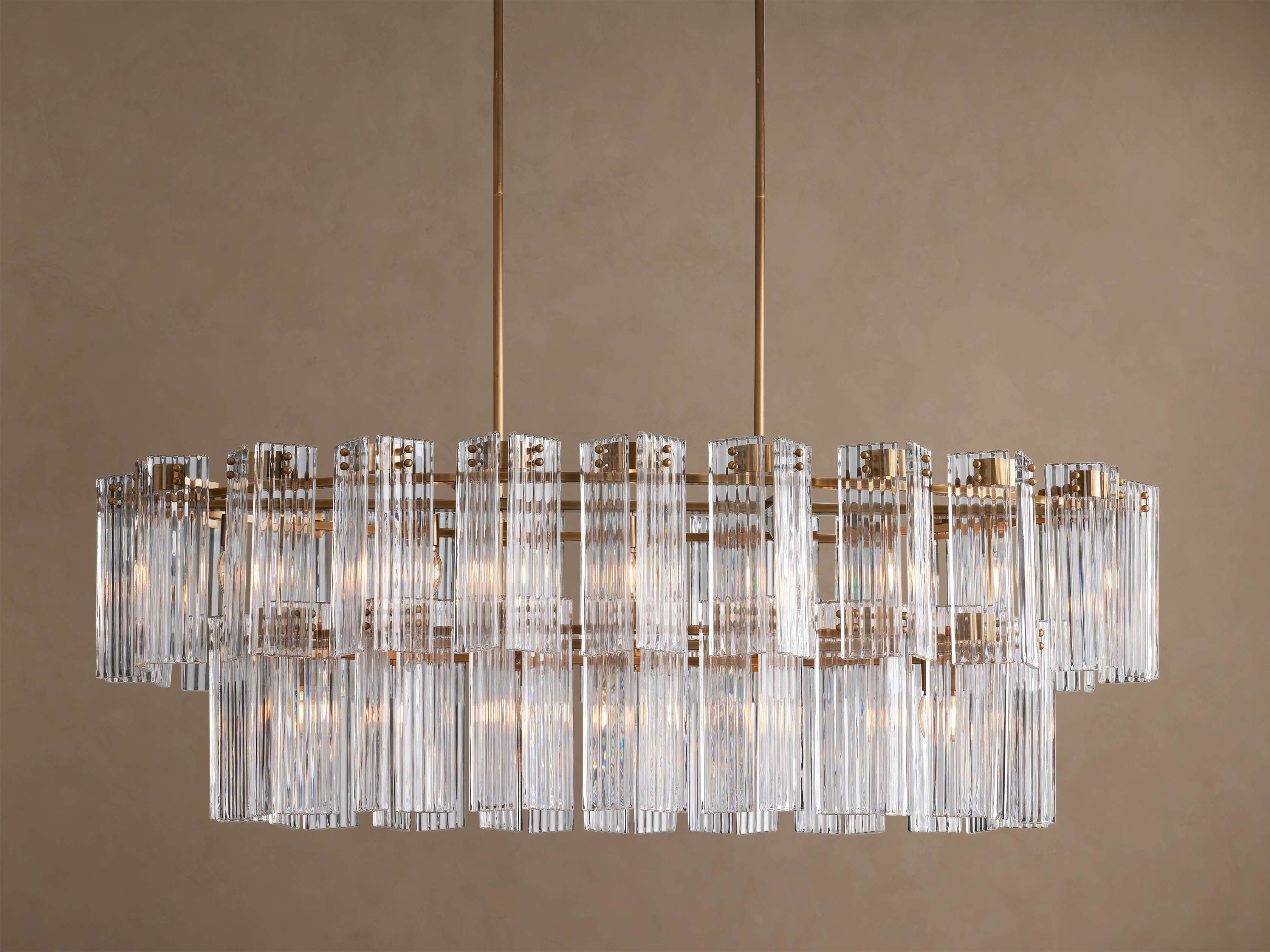 Delsie Oval Tiered Chandelier 63-Inch72-Inchw