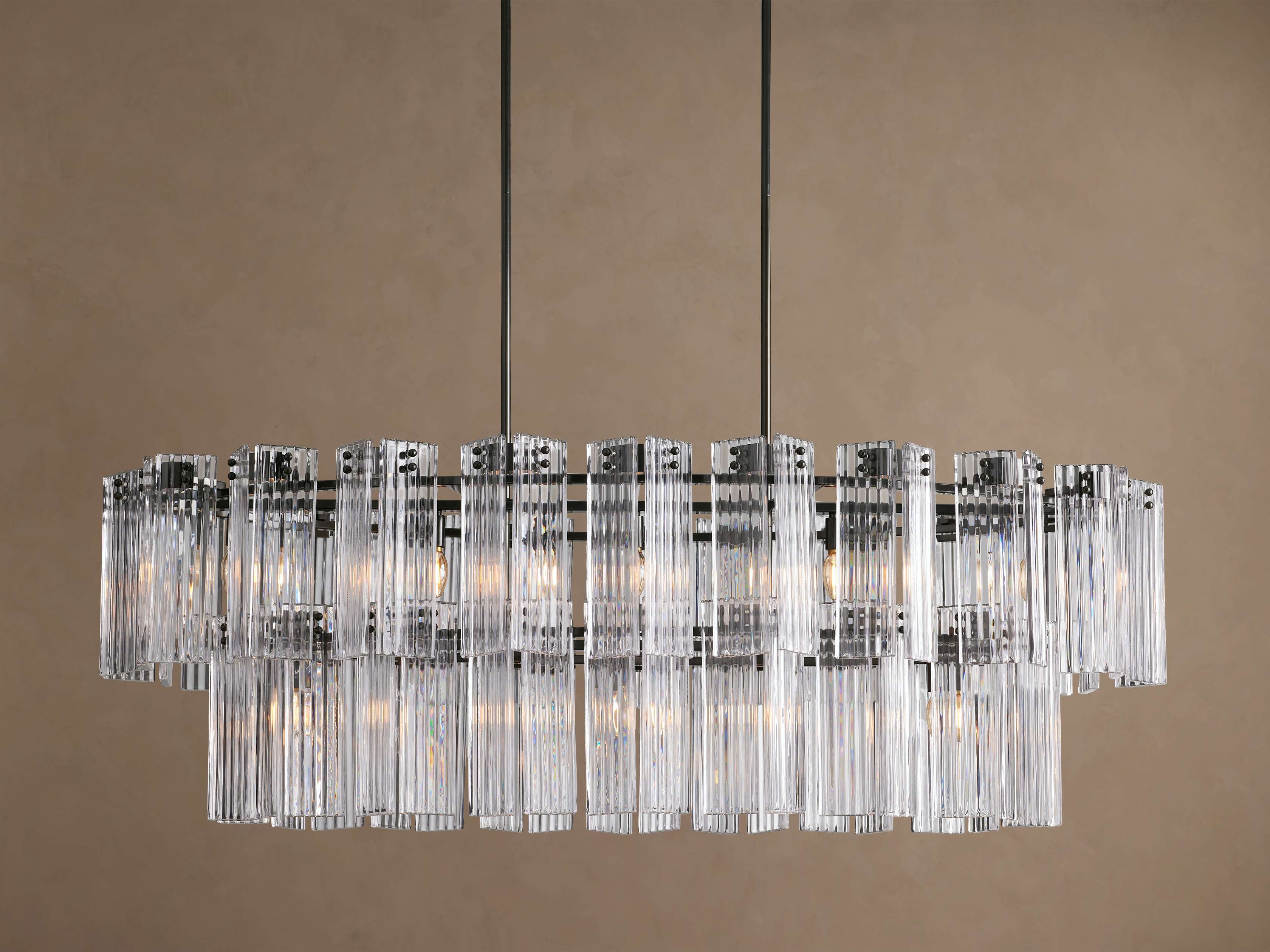 Delsie Oval Tiered Chandelier 63-Inch72-Inchw