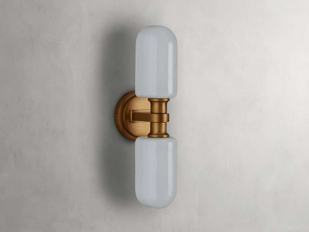 Zayd Double Opal Glass Wall Sconce