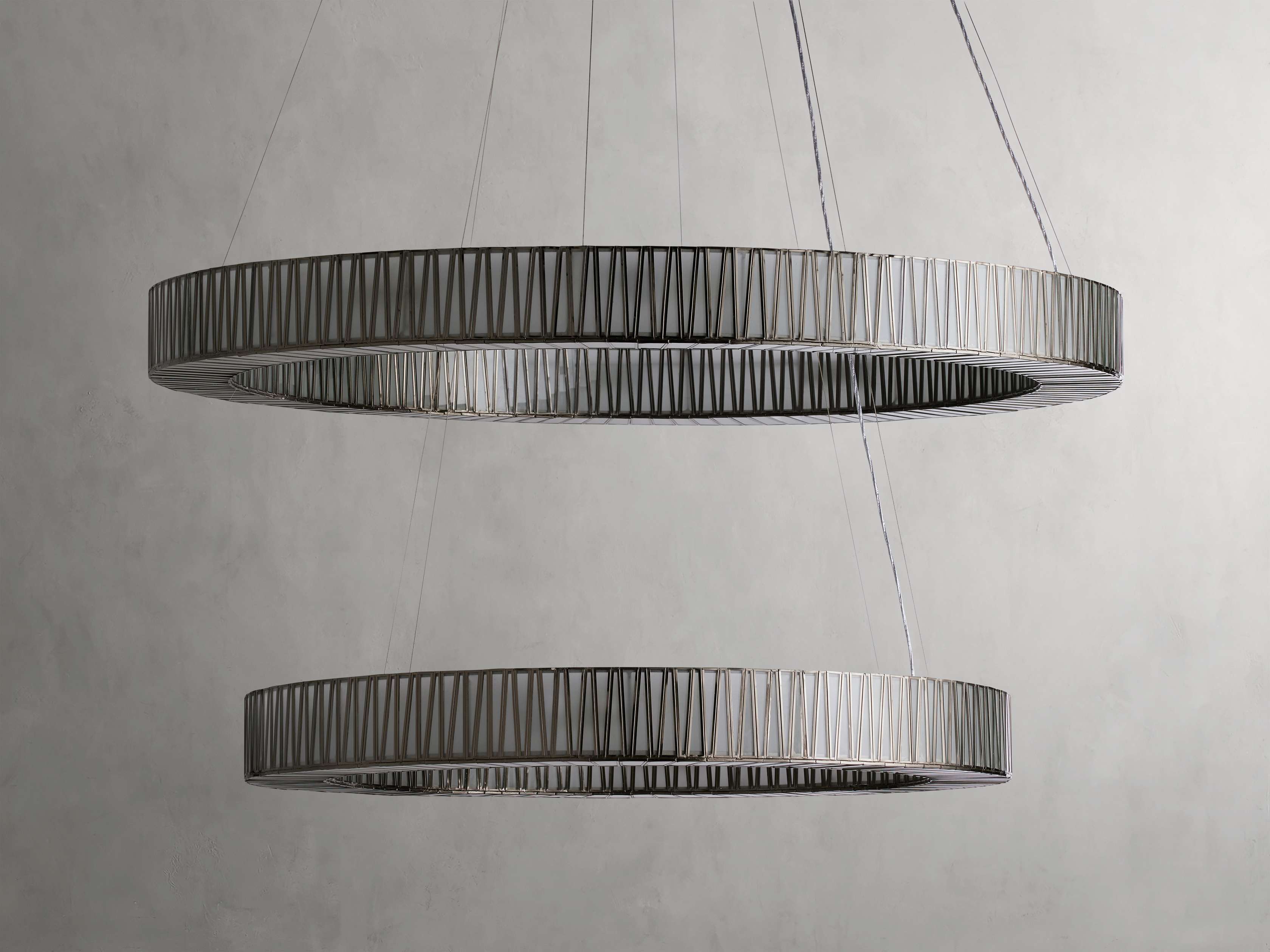 Jeunet 2-Tier 60-InchRound Chandelier in Nickel