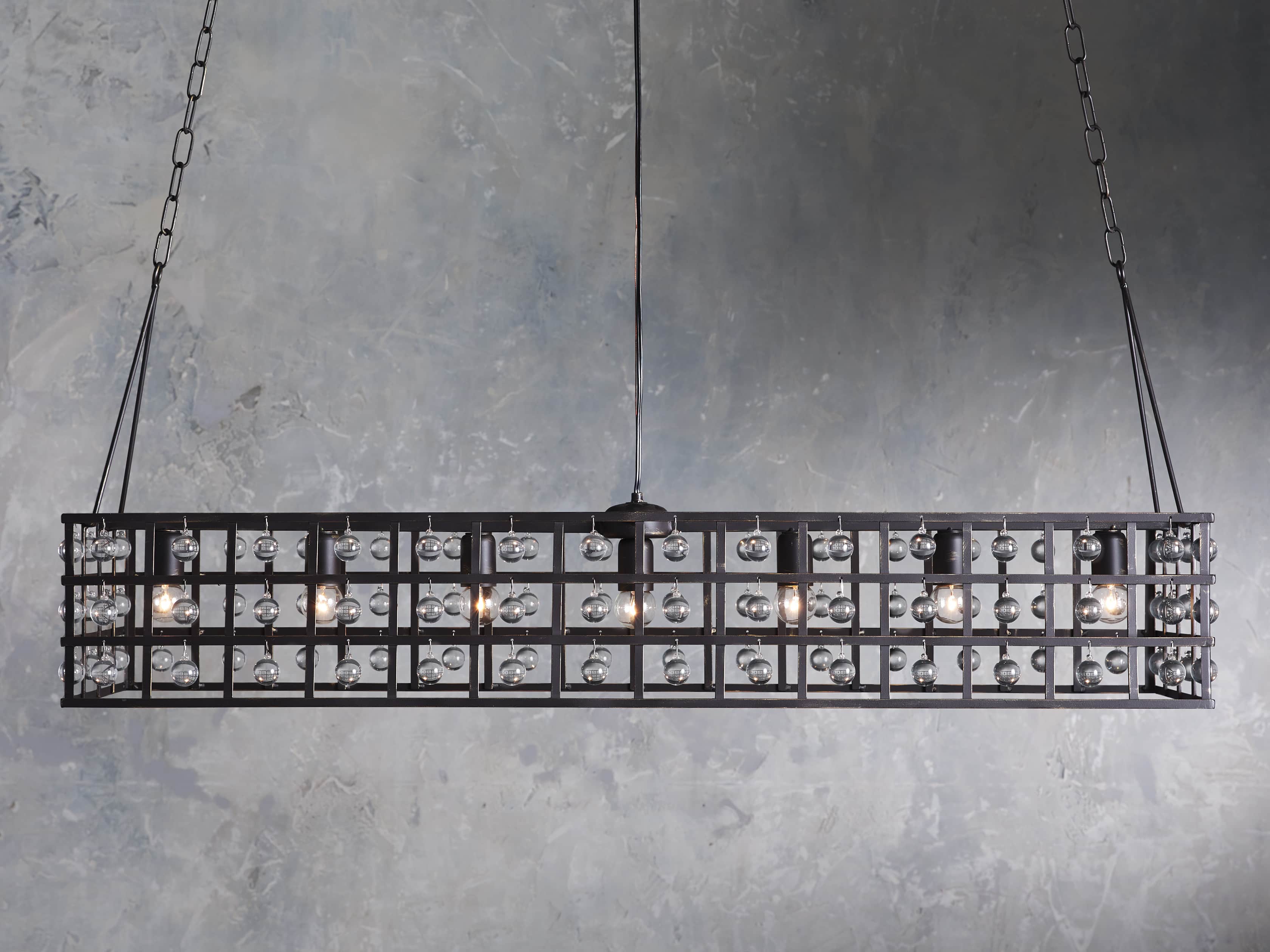 La Cage 50-InchRectangular Chandelier in Bronze