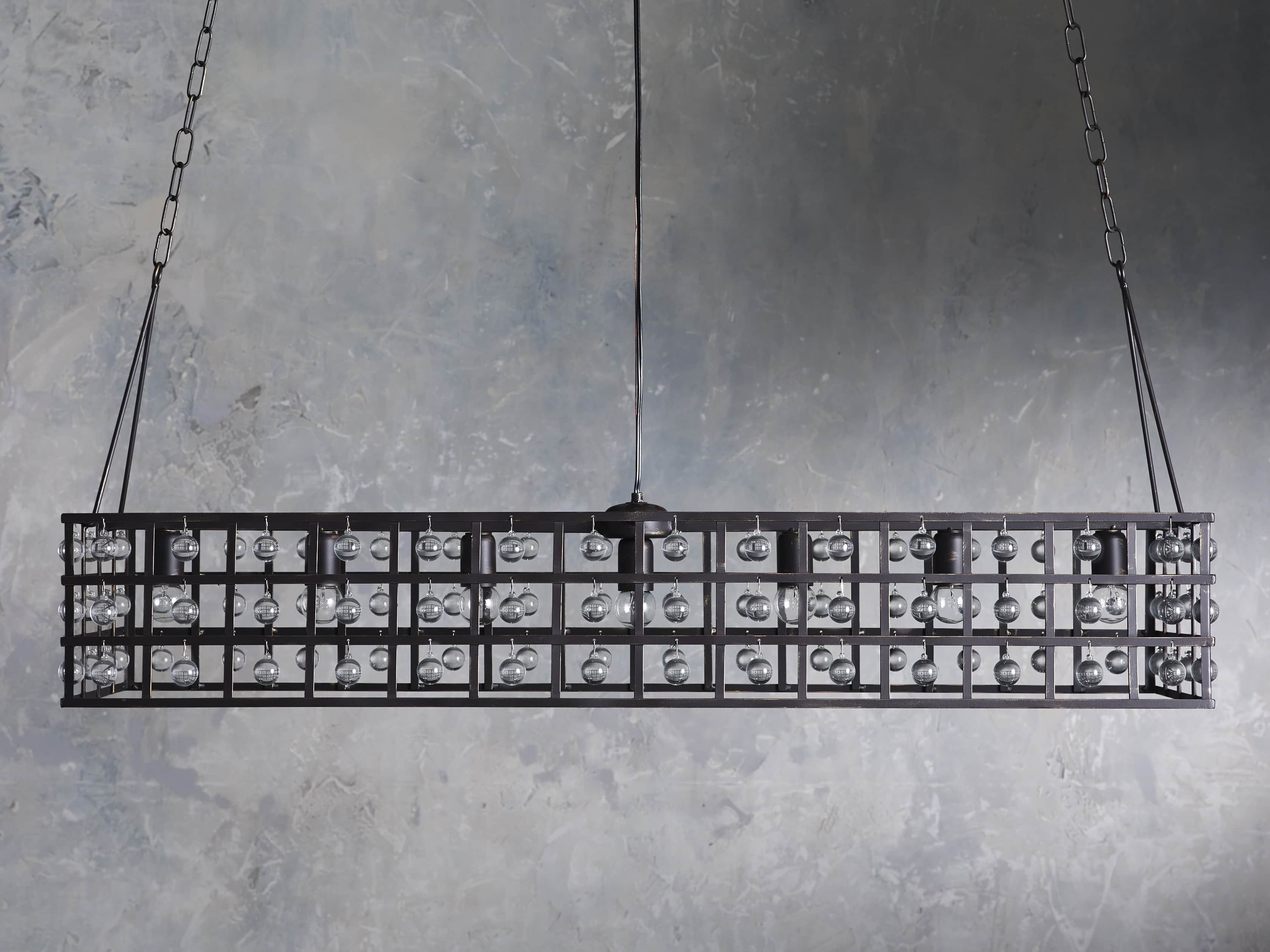 La Cage 50-InchRectangular Chandelier in Bronze