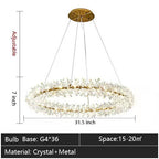 Round Wheel Frozen Ice Crystal Chandelier Light with K9 Crystals for Living Room Dining Hall
