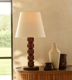 Oak Table Lamp with Antiqued Brass Finish - Erhaus product image 3