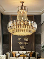 High-Grade Crystal Chandelier for Living Room Luxury Duplex Hallway Ceiling Light