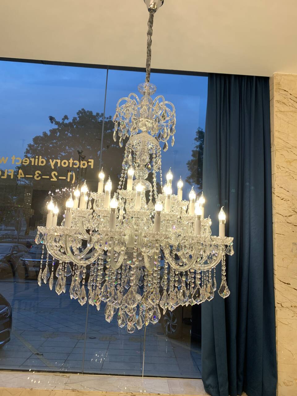 Luxury Classic Clear Crystal Chandelier for Foyer / staircase / entryway / hallway