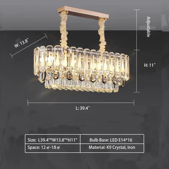 Oversized Transparent Crystal Tiered Chandelier Suit for Living / dining Room / bedroom
